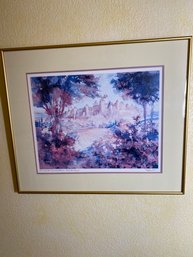 Framed & Hand-signed Print Of City By French Artist Patrick Robart