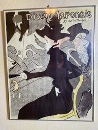 Framed Signed Poster Of Divan Japonais By Henri Toulouse-Lautrec, Featuring Jane Avril
