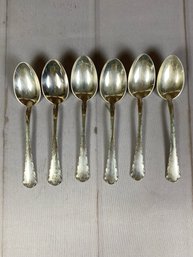 Six Vintage Or Antique Sterling Silver Tablespoons, Towle Petit Point Pattern, 233 Grams