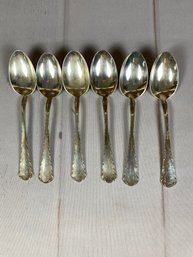 Six Vintage Or Antique Sterling Silver Tablespoons, Towle Petit Point Pattern, 234 Grams