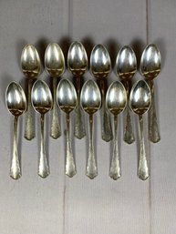 Twelve Vintage Or Antique Sterling Silver Teaspoons, Towle Petit Point Pattern, 347 Grams