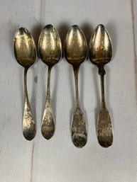 Set Of Four Coin Silver Spoons, G.W. Marquardt