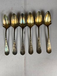 Set Of Six Vintage Or Antique Spoons, Probably Coin Silver