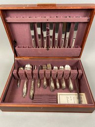 Full Set Of Silverplate Flatware By Supreme Silver, Magic Rose Pattern, & Many Miscellaneous Pieces