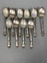 Ten Sterling Silver Teaspoons By Gorham Silver In The English Gadroon Pattern, 311 Grams