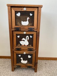Adorable Country Themed, Folk Art Pie Safe, Cabinet Or Shelving Unit
