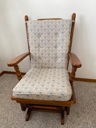Very Nice Glider Rocking Chair With Upholstered Cushions, Lot A