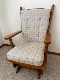 Very Nice Glider Rocking Chair With Upholstered Cushions, Lot B