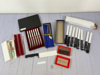 Vintage Cutlery & Miscellaneous Kitchen Tools, Including Corn Holders, Steak Knives, Walnut Cracker & More