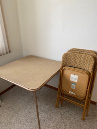 Vintage Cosco Card Table & Four Samsonite Chairs