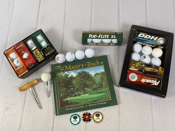 Miscellaneous Golf Balls, Cork Screws, Augusta National Masters' Golf Course Book & More