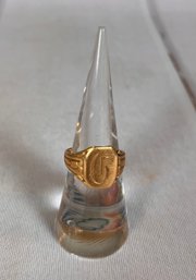 Vintage/Antique 14KT Gold Ring With The Letter C Engraved On It- 5 Grams