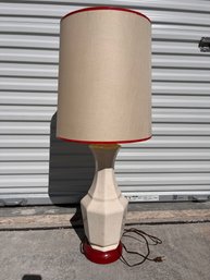 Fun Red And White Vintage Lamp With Shade