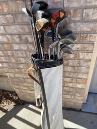 Lot Of Miscellaneous Golf Clubs And Bag, Wilson, Tour Crafted Irons, Perfect For Beginner Golfer