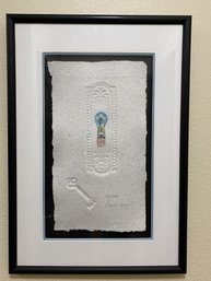 Beautiful Embossed Etching With Watercolor On Handmade Paper Titled Key Bale By Frances Swigart