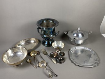 Large Lot Of Vintage Silverplate And Wilton Armetal Pewter Mt Joy Soup Tureen And Platter