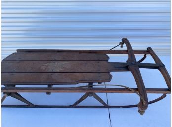 Vintage Wood And Metal Flexible Flyer Sled No. 3