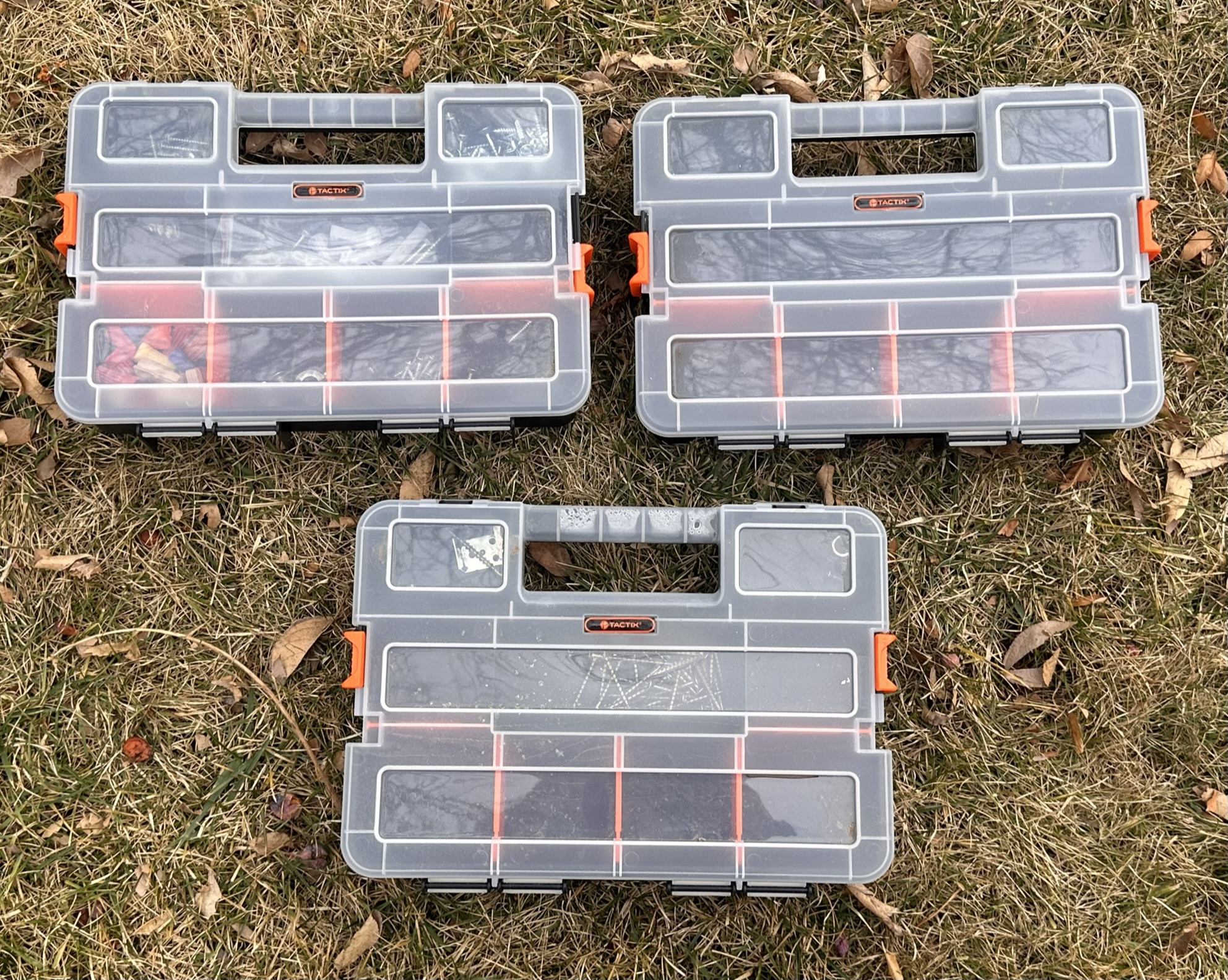 Tactix Storage Container Organizers W/ Fasteners - Set Of 3 #7553 ...