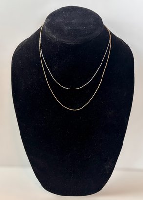 14k Gold Necklace And 14k Gold White Necklace