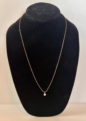 Unique 14K Gold Necklace W/ Pearl Pendent
