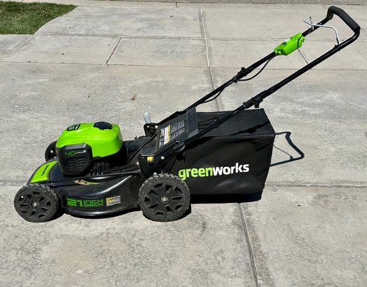 Greenworks 40v Brushless Electric Lawn Mower W/ 2 Batteries
