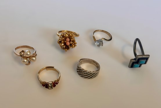 Great Collection Of Costume Jewelry And Sterling Rings