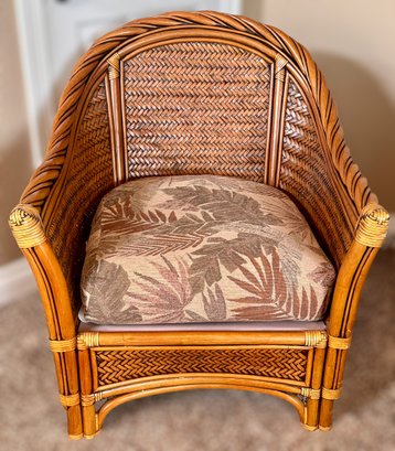 Stunning Ratana Club Arm Chair W/ Cushions 2 Of 4