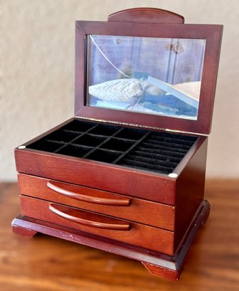 Mahogany Jewelry Box W/ Mirror