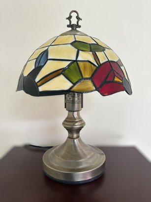 Vintage Painted Plastic Stained Table Lamp