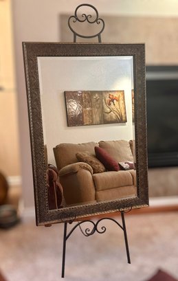 Beautiful Mirror W/ Wrought Iron Easel
