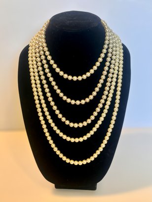 Gorgeous Layering Synthetic Pearl Costume Jewelry - Set Of 2