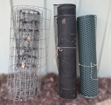Plastic And Wire Garden Mesh Fencing - Set Of 3