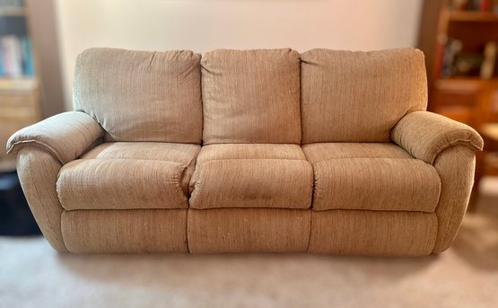 Tan Tweed Reclining Couch