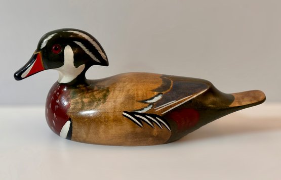 Hand Carved Wooden Bird Factory Original Duck