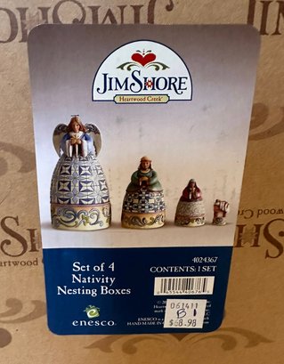 Jim Shore Set Of 4 Nativity Nesting Boxes