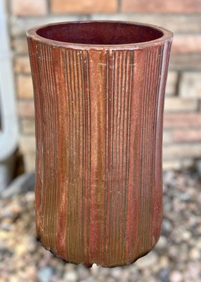 Unique Curved And Striped Detailed Planter 1 Of 2
