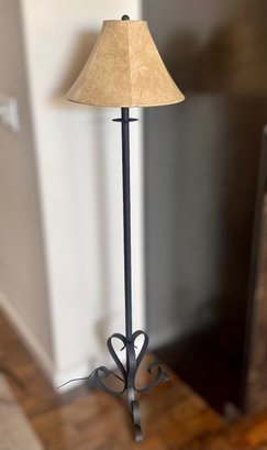 Tan Lamp Shade W/ Metal Embellishment Floor Lamp