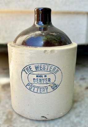 Vintage Western Pottery Co. Denver Colorado Stoneware Decorative Jug
