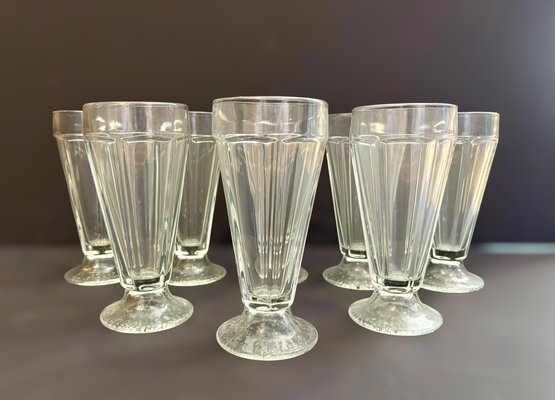Amazing Set Of Glass Milkshake Drinking Cups - Lot Of 8