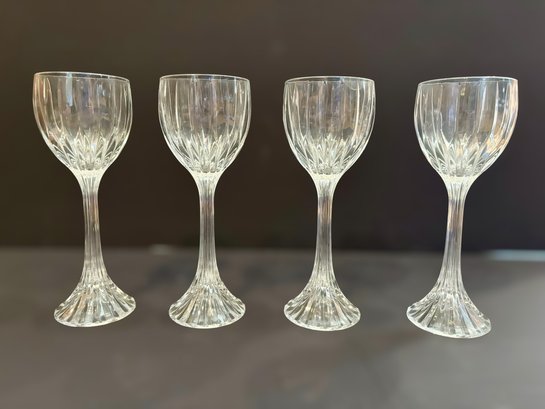 Beautiful Mikasa Clear Crystal Wine Glasses - Lot Of 4