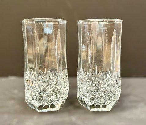 Stunning Ashley Highball Clear Crystal Drinking Cups - Lot Of 2