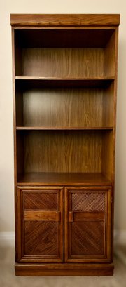 Vintage Wooden Bookshelf W/ 3 Shelves & Cupboard W/ 2 Shelves - Lot 1 Of 2