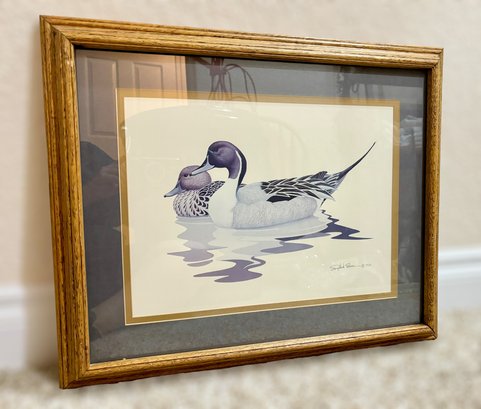 Wonderful Framed Richard Sloan Duck Print 1980