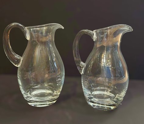 Clear Glass Pitchers - Lot Of 2