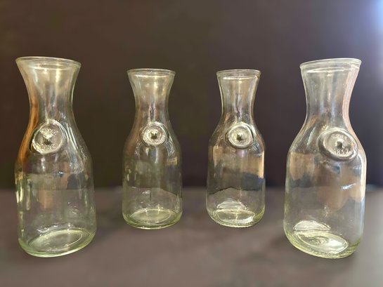Vintage Set Of 4 Paul Mason Glass Carafes