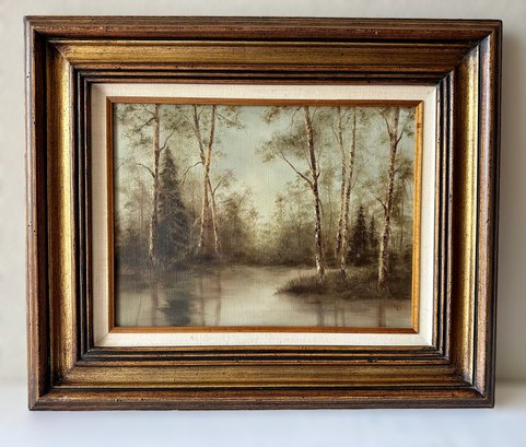Stunning Framed Original Oil Painting Of Trees Around Water By Betsy Smith