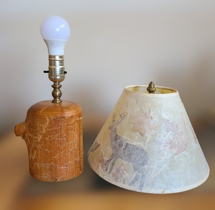 Rustic Mid Western Wood Table Lamp