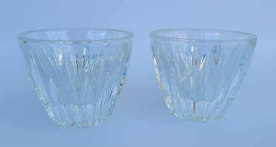 Beautiful Decorative Cut Glass Candle Holders - Lot Of 2