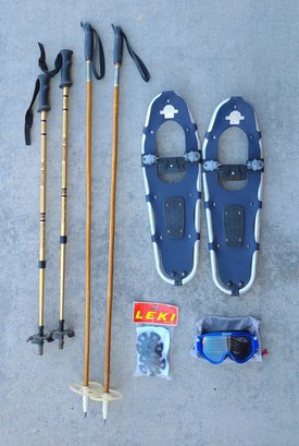 Lightweight Terrain Snowshoes, Trekking Poles And Goggles