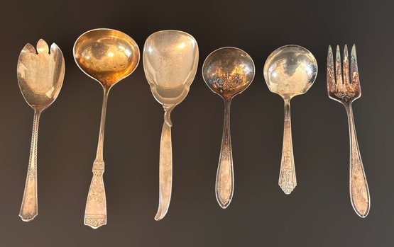 Stunning Vintage Silver Plated Serving Spoons And Fork